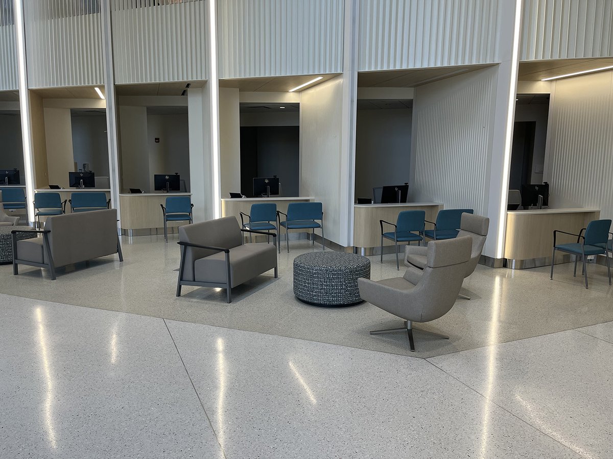 uc_health's tweet photo. Today we're proud to officially announce the re-opening of the front lobby at UCMC! The new lobby now has an updated registration area that ensures privacy, new discharge pharmacy for patients seen in Emergency Department and Same Day Surgery. https://t.co/owqlIMr5Mo