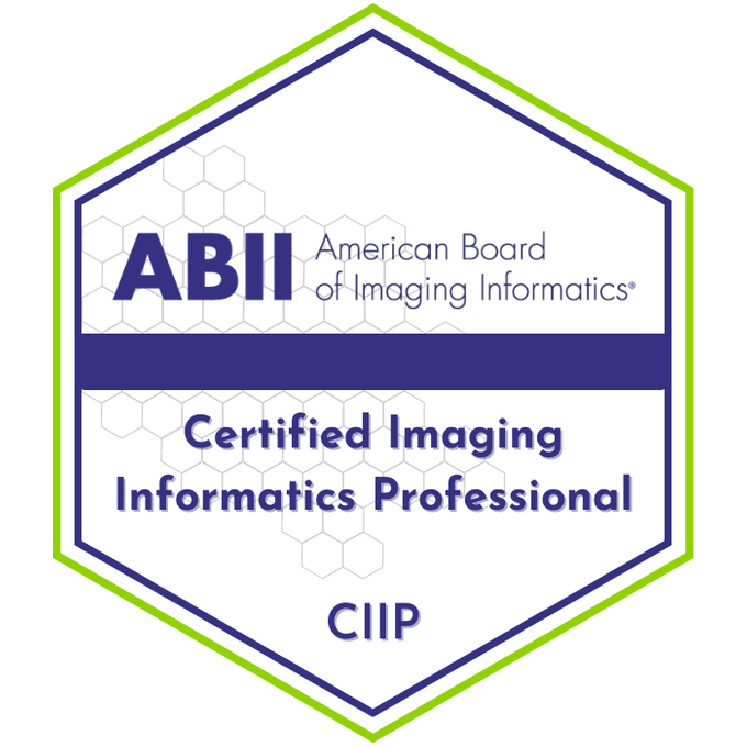 ABII is excited to announce an addition to the Certified Imaging Informatics Professional (CIIP) program. We’ve partnered with Credly to provide CIIPs with a digital version of the CIIP credential. CIIPs have or will receive an email with instructions on accepting the badge soon.