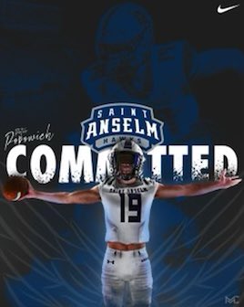 PeterPop_80's tweet photo. Excited and honored to announce my commitment to Saint Anselm! Thank you to all the coaches that gave me an opportunity. @CoachBraine @JSoftcheck @CoachJoeAdam @CoAcHKeLZZz3 @DBP_Football @libbieguy @STAHawksFB https://t.co/Ya4PKilx2W
