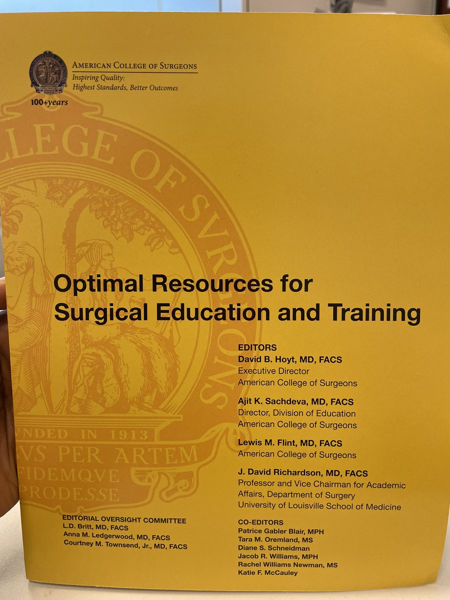 DrNwomeh's tweet photo. Thanks @AmCollSurgeons for this wonderful resource; this is the #GoldBook for all surgical educators @pturnermd #AMSE https://t.co/aVc9GaneHn