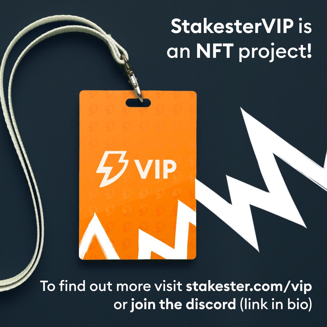 stakester's tweet photo. 🚀 Welcome to #StakesterVIP 

⚡️This #NFT project will bring a whole new dimension to the app, and ensure that YOU win when WE win! 

🎟 Find out more - https://t.co/x2MEuTauGL

🤝 Join the discord - https://t.co/9tFDDplNwK https://t.co/9Y7RXiVCtl