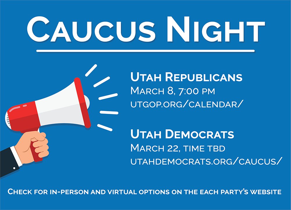 Neighborhood caucus meetings begin tomorrow night for the GOP and United Utah Party.  Share your insight on local government issues. #CitiesWork See who's filed to run here. elections.utah.gov/2022-candidate…