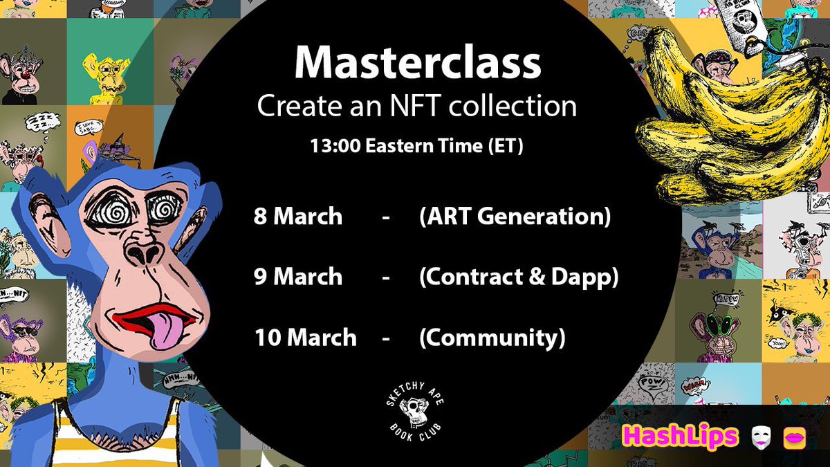 noifolnub's tweet photo. Anyone who wants to create your own NFT collection, don't miss the upcoming masterclass given by lengendary @Hashlipsnft and his team 🌟

This will be exclusive for @SketchyApeBC holders so go get one before it's too late! 

#NFT #NFTCollection #NFTCommunity #NFTProject https://t.co/xyIOp1ARAT