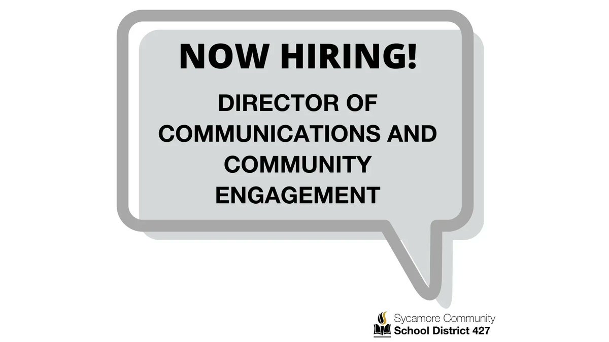 SYC427's tweet image. #SYC427JobAlert – The Director of Communications and Community Engagement provides leadership and direction for internal and external District 427 communications. To learn more and to apply, visit syc427.link/f18. #SchoolPR #K12PRChat