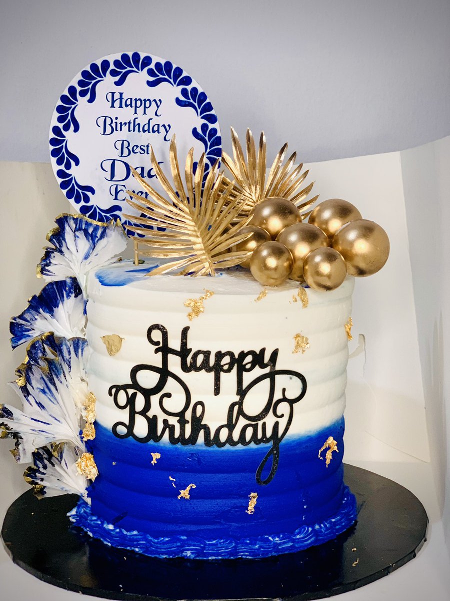 We got a message from a client Client:Can you help me make a simple cake  for daddy?his best color is white and blue? Me:Say no more🤭🤭🤭🤭 And we  did this,we love it, image size:900x1200