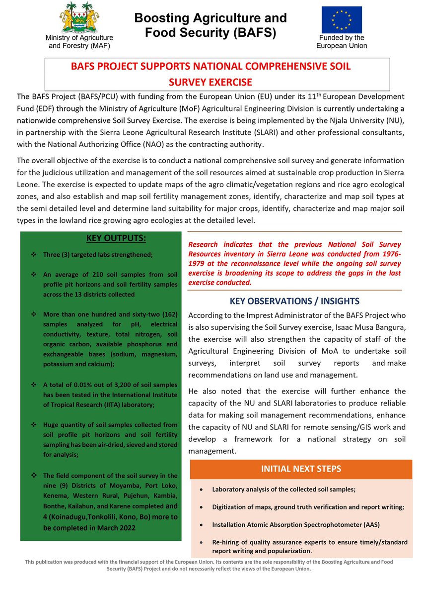 BafsLeone's tweet photo. More information about the EU’s Support to the agriculture sector in Sierra Leone can be found on the NAO’s website– https://t.co/pLTVfw9UY4 and Boosting Agriculture and Food Security (BAFS) Project website https://t.co/GftleaFgaJ or BAFS facebook page @bafsprojectsierraleone https://t.co/lH73JcmPIZ