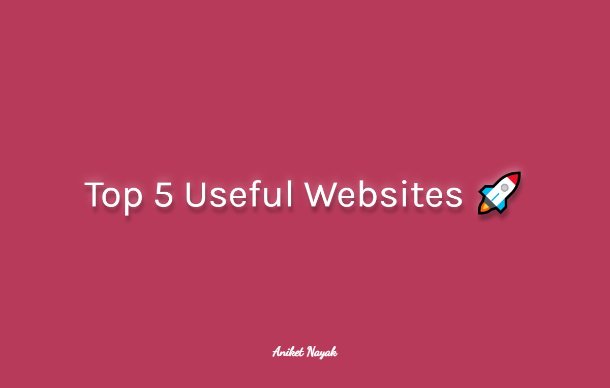 aniketnofficial's tweet image. Top 5 Useful Websites 🚀
(Part -1) 

You Must Know 😏😏
⬇️ 
.
.
#websites #usefulwebsites #webdevelopment #webdeveloper #100DaysOfCode #developer #coding