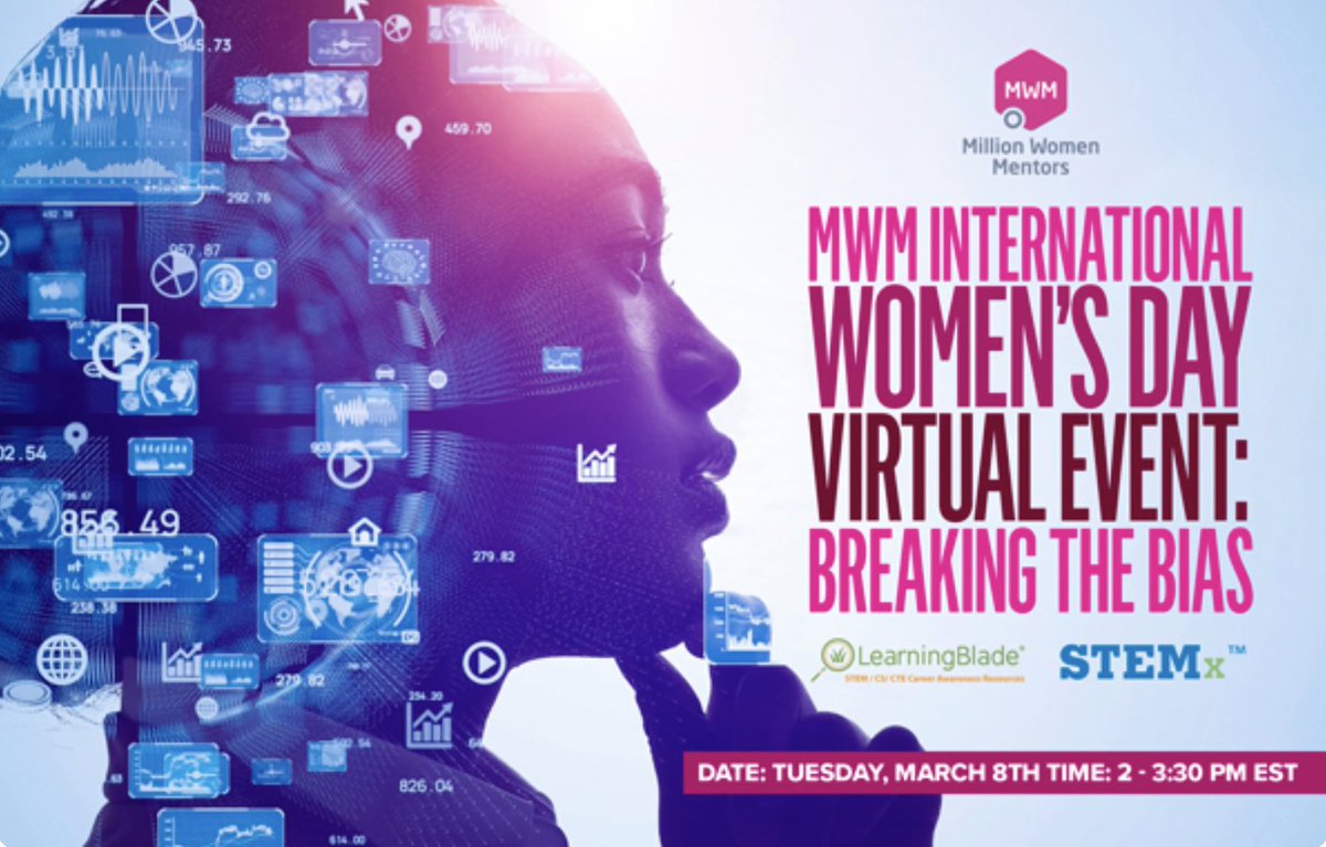 Tomorrow! Join @MillionWMentors , Science Olympiad CEO Jenny Kopach, and other leaders from around the country in a convo to celebrate #InternationalWomensDay2022 and discuss how we can all better support women in STEM! Register here: https://t.co/uD7fPWdVFF

#WomenInSTEM https://t.co/H0taQQw9Zi