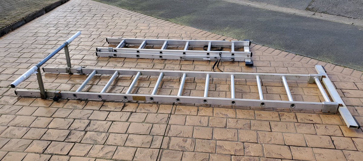 PVCclean's tweet photo. 2x Ladders stolen off my van parked on corner of Wellington St / St.Marks Place East sometime between Fri pm 4th &amp; Sun am 6th March. Quite distinctive set for cleaning conservatory roofs which obviously I need for work! The ladders were clamped &amp; padlocked. Any info welcome 🙏🏼 https://t.co/f1zS8G7Rdi