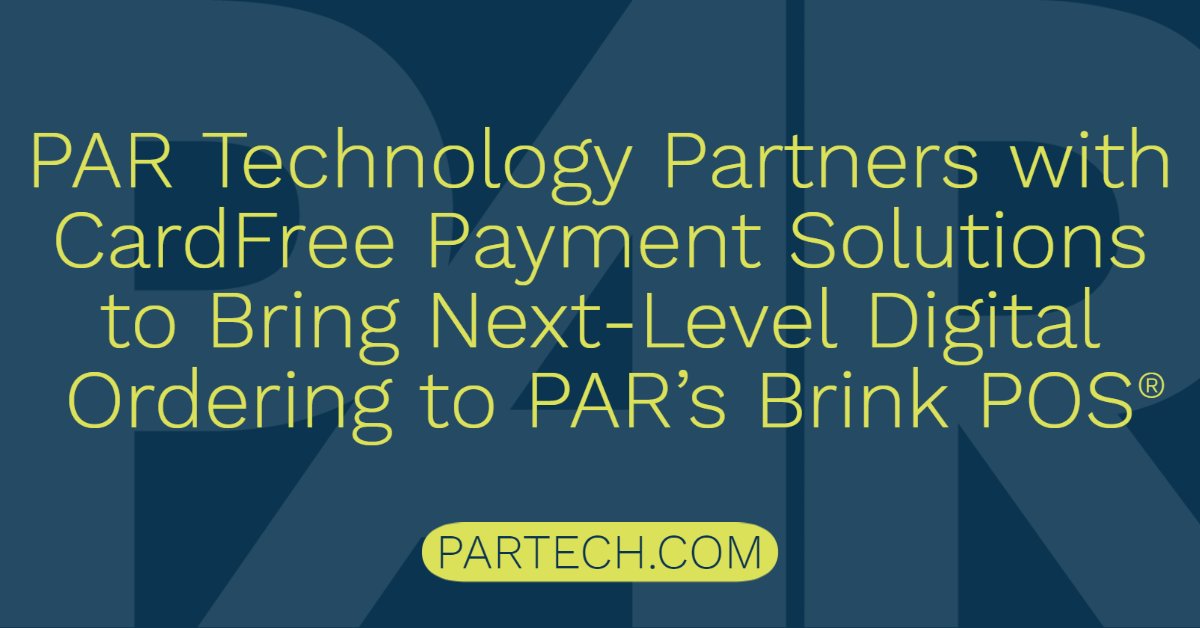 PAR_Tech's tweet photo. The Brink POS® ecosystem is growing! Welcome CardFree to the PARty!
Full press release here: https://t.co/7zqrmIGUKa
#partech #partechnology #cardfree #brinkpos https://t.co/ouzssAi59M