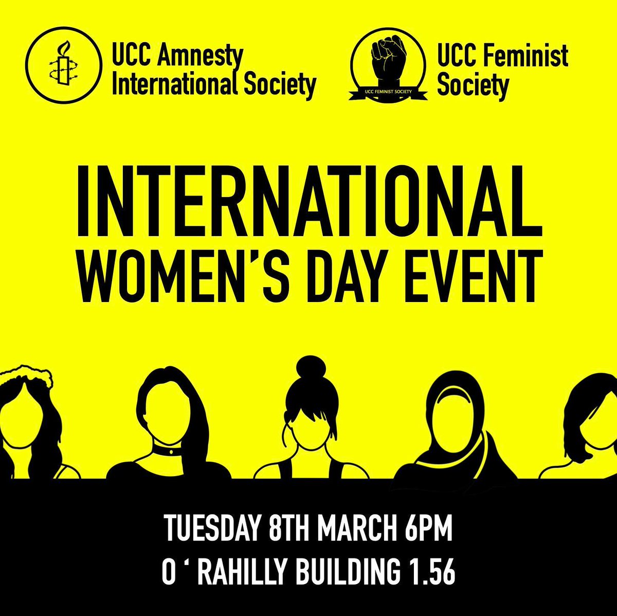 UCCAmnesty's tweet photo. @UCCFemSoc @AmnestyIreland @an_na_mar @uccsocieties CHANGE OF VENUE - event tomorrow will now take place in ORB 1.56 https://t.co/ZGB6Z6D3ab