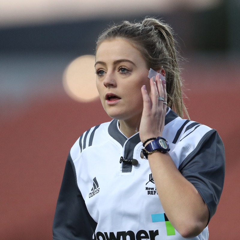 WorldRugby's tweet photo. Four new referees - Lauren Jenner, Maggie Cogger-Orr, Kat Roche and Julianne Zussman - will make their @Womens6Nations referee debuts in this year's Championship