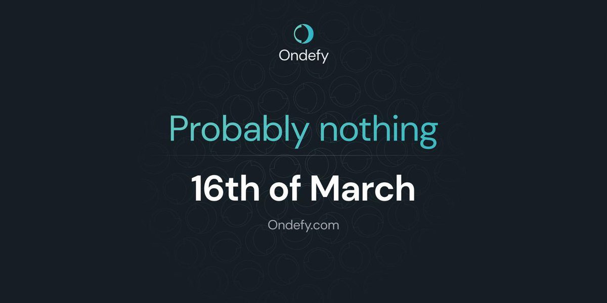 Ondefy's tweet photo. Probably nothing 👀 https://t.co/2BaGJxDjpM