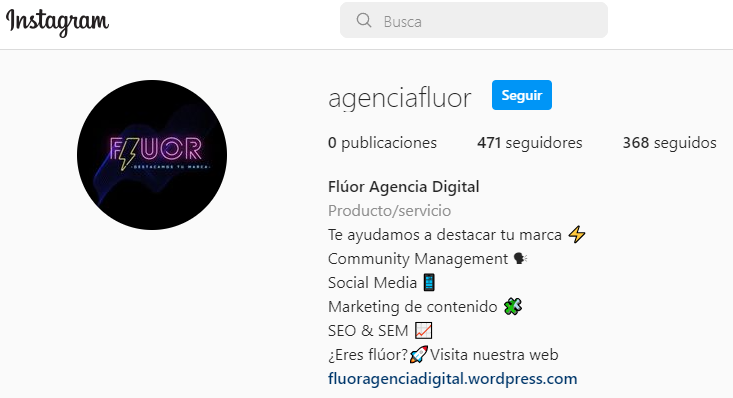 📸 ¡Desde hoy también nos puedes encontrar en <a href="/instagram/">Instagram</a>!

👀 Asegúrate de seguirnos para no perderte nada de nuestro contenido sobre #MarketingDigital.

👋 instagram.com/agenciafluor/