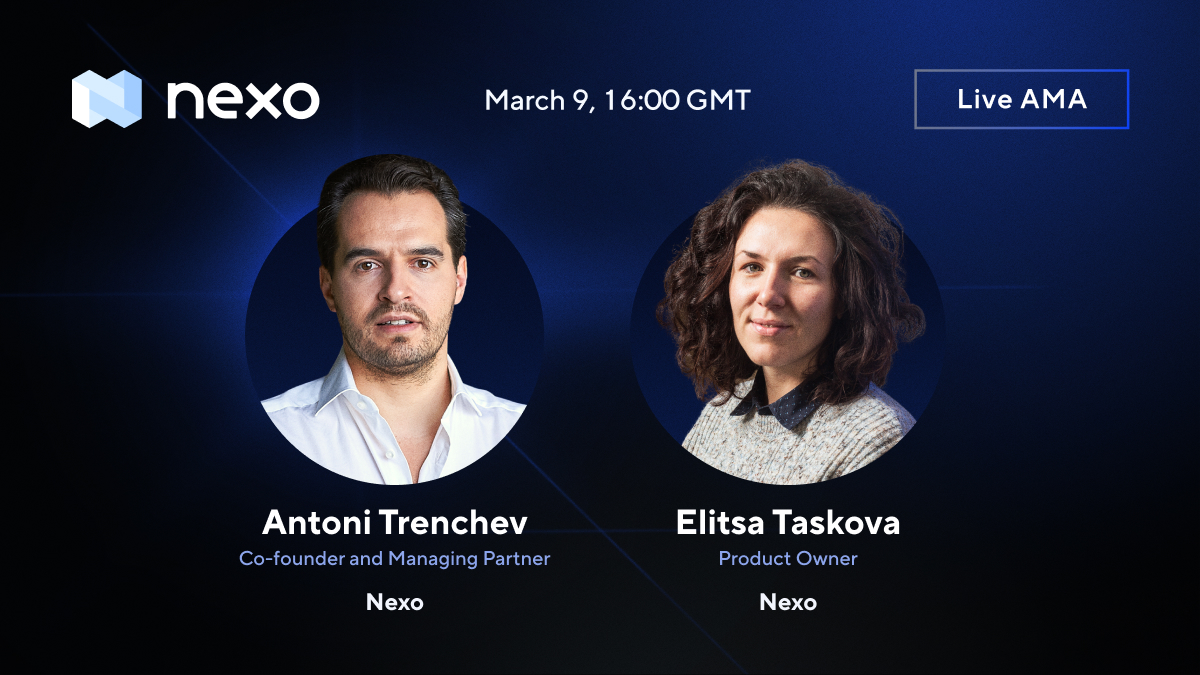 Nexo's tweet photo. #Nexonomics AMA update: the one we postponed β itβs happening!
Save the date β March 9 at 4 PM GMT β and tune in to have all your Qs answered by @AntoniNexo and Nexo's Product Owner Elitsa Taskova.
Check out the topics theyβll cover here: https://t.co/oGULTxjlW6 https://t.co/bNkapfOUTv