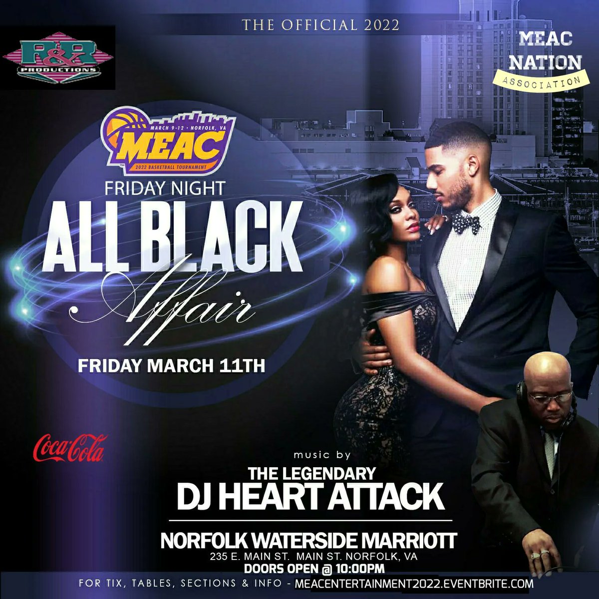 Hot91Online's tweet photo. #MEAC weekend 🏀 2 Events, 1 Day &amp; 1 Night 

R &amp; R Productions Presents the Friday Night All Black Affair 🎩
📆 THIS FRIDAY March 11
⏰ Doors open @ 10PM
📍 Norfolk Waterside Marriott

For ticket info: https://t.co/bF0phlXbiH #wnsb #hot91online #thesoulofva https://t.co/yGiUOxRjSd