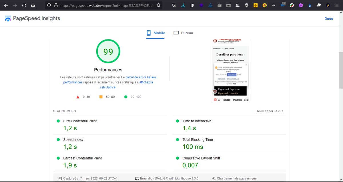 lowel's tweet photo. We launched a new website version today: lighter, with some pretty good performance scores.

@26_octobre https://t.co/j4I0Xpcgob