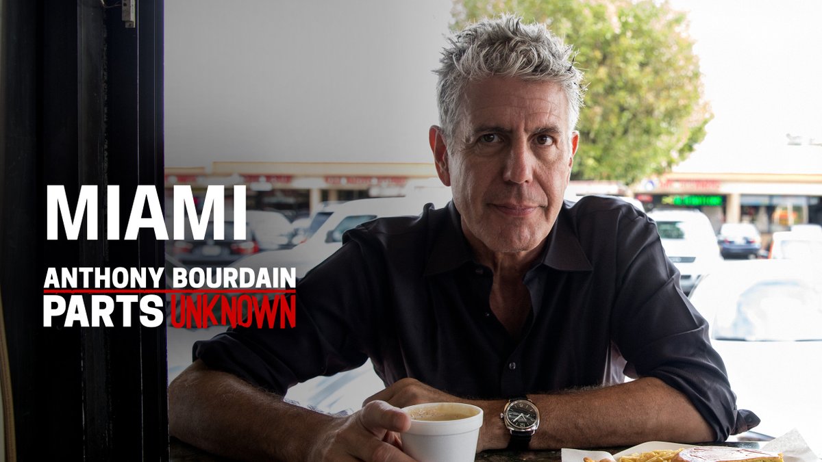 CNN's tweet photo. In 2015, Anthony Bourdain got a taste of Miami with his guide, Questlove. They ate cheddar-cheese waffles, fried green tomatoes with pork belly, banana compote and more. 

Listen wherever you get your podcasts. https://t.co/4s4QHQzUN5 https://t.co/jzT5vCQfrr