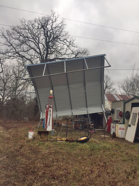 NorthARElectric's tweet photo. The area west of Evening Shade had five broken poles. Line personnel are finishing up replacing them and will have power back on today to all members whose homes still can accept it. https://t.co/34RD0QhdAN