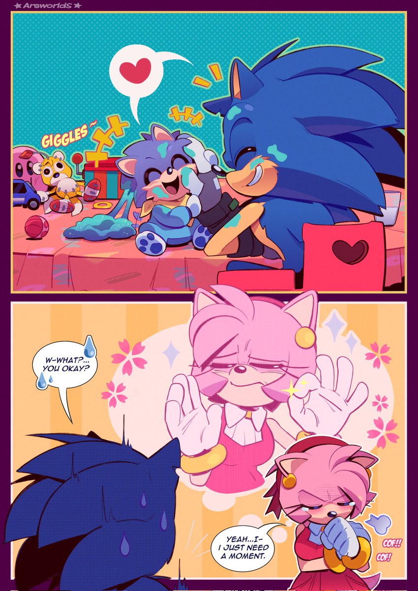 Father and son time 💙
Amy knows how cute this is-😤💕
#SonicTheHedgehog ✨ 