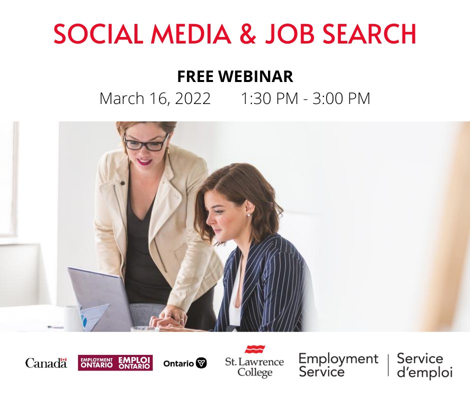 SLCEmploymentSe's tweet photo. Our team has put together 5 FREE webinars to provide you with great resources and advice, so you can be ready for the next step in your career!

Register directly via our Eventbrite (https://t.co/Eu1zDMJjDd), by phone (613-232-0022 x1770) or email (eso@sl.on.ca) 👌 https://t.co/izcxtdNyIN