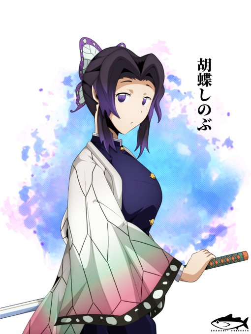 CHAMCHI*さんがTwitterに投稿した胡蝶しのぶ(鬼滅の刃)のイラスト。