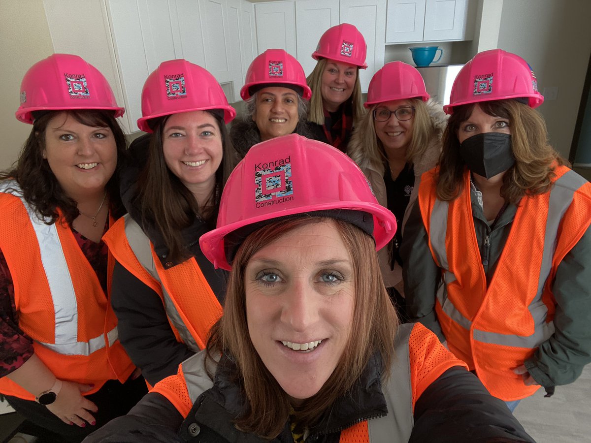 A great morning with these amazing ladies learning about the phenomenal new housing options for adults with disabilities! Thank you <a href="/WestonBridgesIL/">Weston Bridges</a> for the tour &amp; our construction gear! <a href="/ipsd204/">Indian Prairie 204</a> <a href="/204STEPS_Eagles/">Eagle Nation</a>
