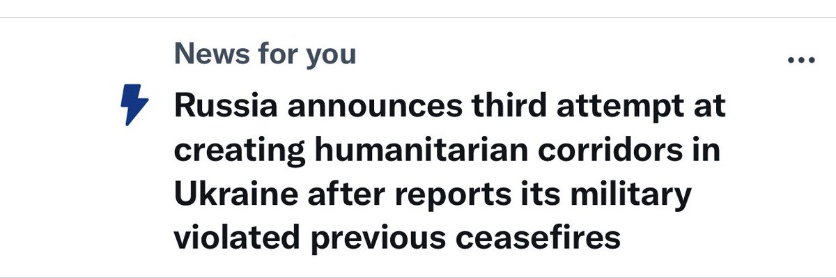RealArticulated's tweet photo. Twitter’s News for You” below.  

How about General’s and Oligarchs remove Putin from office, pull troops out.  That is the humanitarian corrider that should be established! https://t.co/nj0h6YQ6Dn
