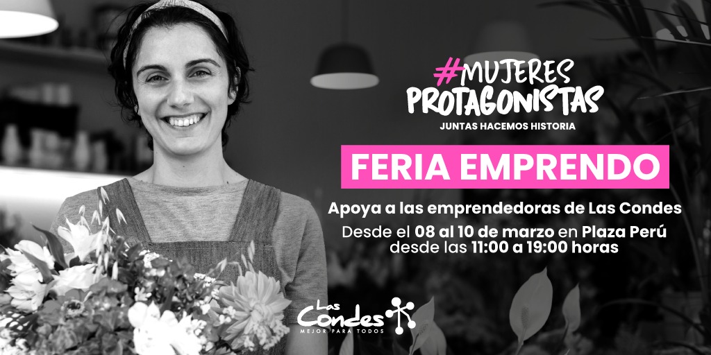 Esta semana, vuelven las #FeriaEmprento y te invitamos a conocer a nuestras emprendedoras 💜

Encuentra a 15 vecinas de #LasCondes exponiendo sus productos en
📍Plaza Perú
📅 8 al 10 de marzo 
🕰 11:00 a 19:00 horas ✨

#MujeresProtagonistas

<a href="/LC_Decom/">Desarrollo Comunitario</a>