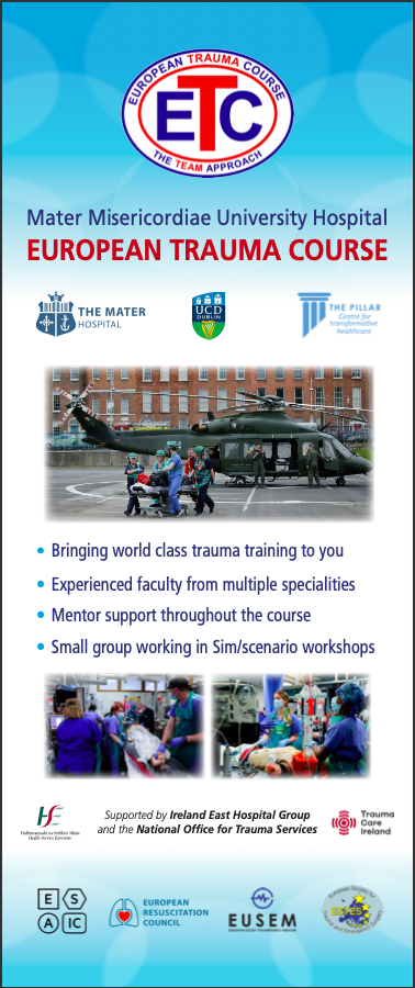 From 9-11 March, the #Mater will host the European Trauma Course <a href="/ETC_Org/">EuropeanTraumaCourse</a>, a life support course for medical health care professionals involved in the care of major trauma patients. #OurMaterTeam is looking forward to welcoming candidates from Ireland and the UK. <a href="/TraumaCareIrl/">Trauma Care Ireland</a>