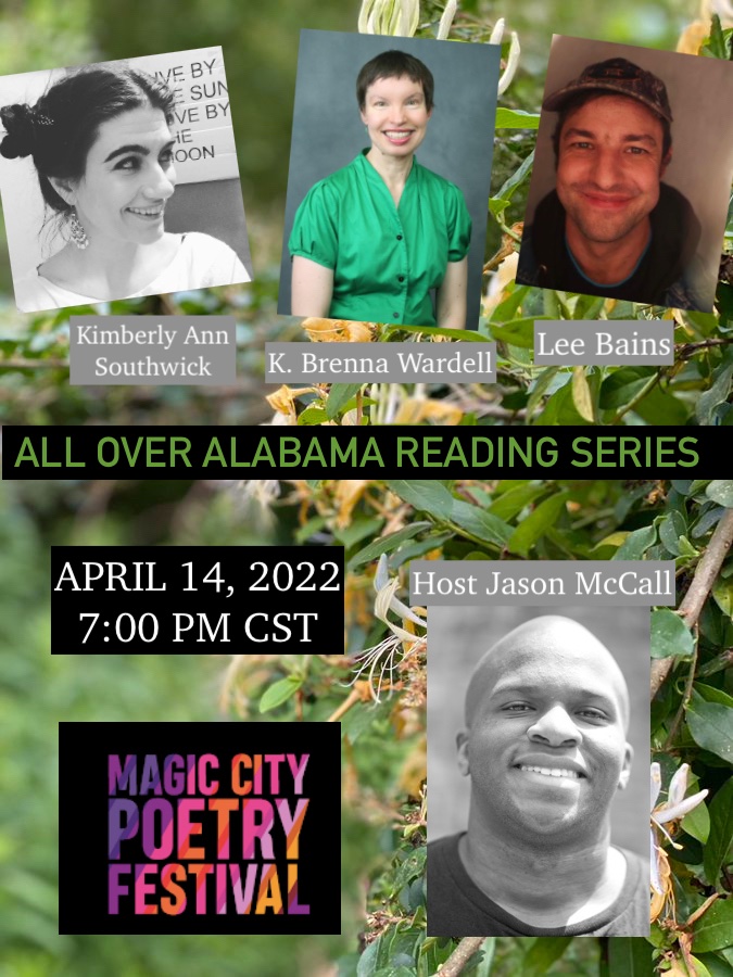 aliner's tweet photo. Magic City Poetry Festival is on. This magic is free to all.  And it's a zoom room, not a webinar. 
@JasonMcCall4 emceeing @kimannjosouth, K. Brenna Wardell, and @TheGloryFires. Save your seat and come burn the honeysuckle with us.🖤
https://t.co/r14cxdLzYW https://t.co/9Z1jPMqYfJ