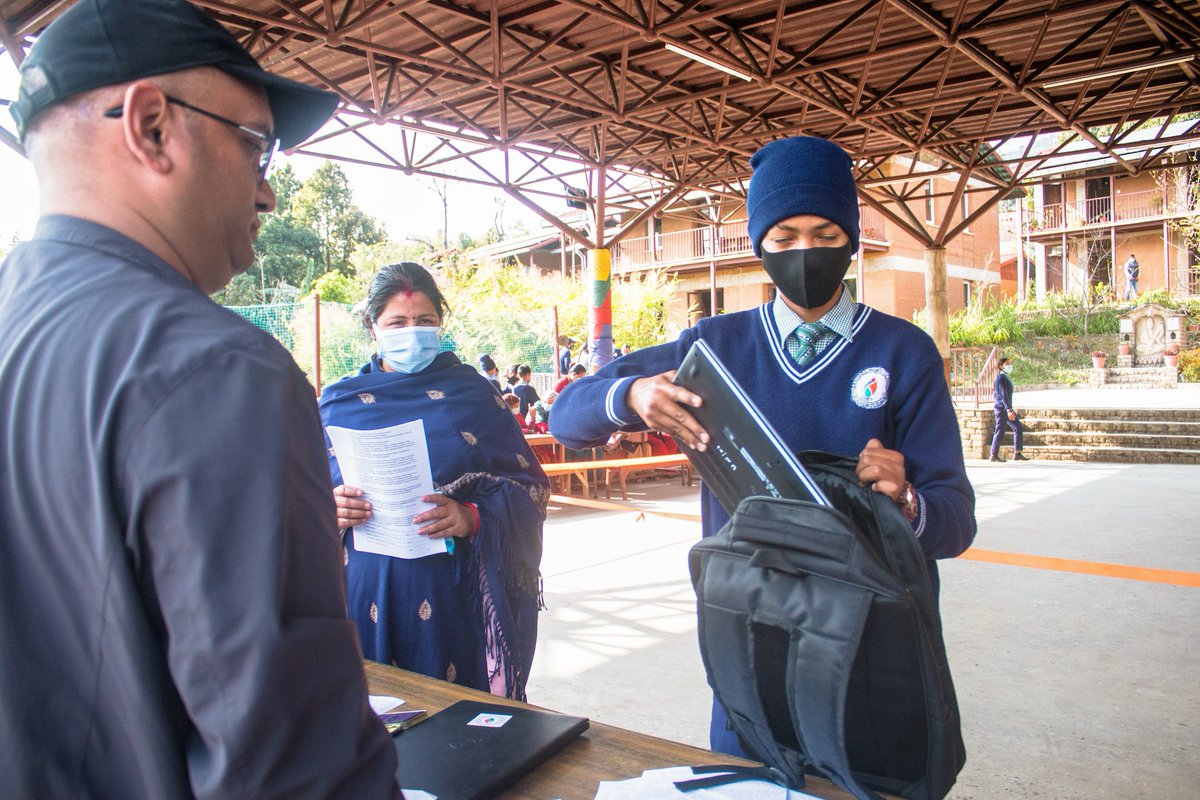 You’ve helped us distribute 119 laptops and tablets to date! Each student from 7th to 10th grade gets to borrow a laptop, charger, and bag for the school year, allowing them to develop important technology skills to succeed in today’s digital world. #NepalsGreenestSchool