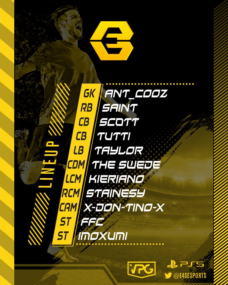 Here is our Lineup for tonights <a href="/OfficialVPG/">Virtual Pro Gaming</a> games

🏴󠁧󠁢󠁥󠁮󠁧󠁿 7.30pm Vs @MidlandEsports
🏴󠁧󠁢󠁥󠁮󠁧󠁿 8.00pm Vs @FusionFIFAx
🏴󠁧󠁢󠁥󠁮󠁧󠁿 8.30pm Vs <a href="/SCFCeSports/">Salford City eSports</a>
🇪🇺 8.45pm Vs <a href="/TRFCeSports/">Tranmere Rovers Esports</a>
🇪🇺 9.15pm Vs @BruhhEsports