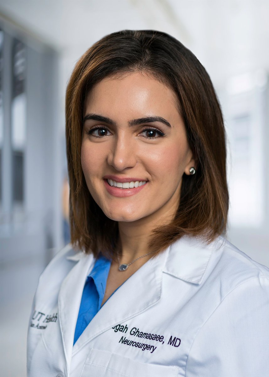 UTHealthNeuro's tweet photo. The Department of Neurosurgery is proud to announce that Pegah Ghamasaee, MD, @pegztx won the award for the Best Resident Non-clinical Research Presentation at this year’s annual meeting of the Texas Association of Neurological Surgeons. https://t.co/M4CgC1NBAQ