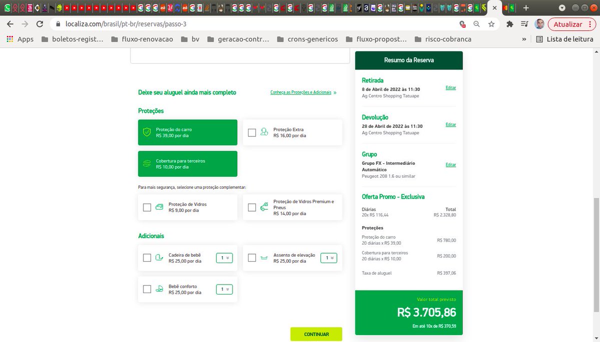 acvitorio's tweet photo. @localizabr e @MastercardBR acho q temos um problema matemático no sistema de reserva da Localiza. Gerei um voucher no surpreenda que me dá direito a 20% de desconto. Mas conforme os prints, o valor com 20% de desconto é igual ao sem nenhum código de desconto. #enganação? https://t.co/OA3O6CIvUe