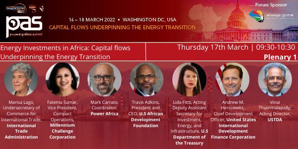 EnergyNet_Ltd's tweet image. Top senior US Government speakers will participate in a high-level plenary session at the Powering Africa Summit #PAS22, to discuss how to successfully mobilise finance into energy projects on the continent. Sign up here: bit.ly/3uD597l #energynews #beyondenergy