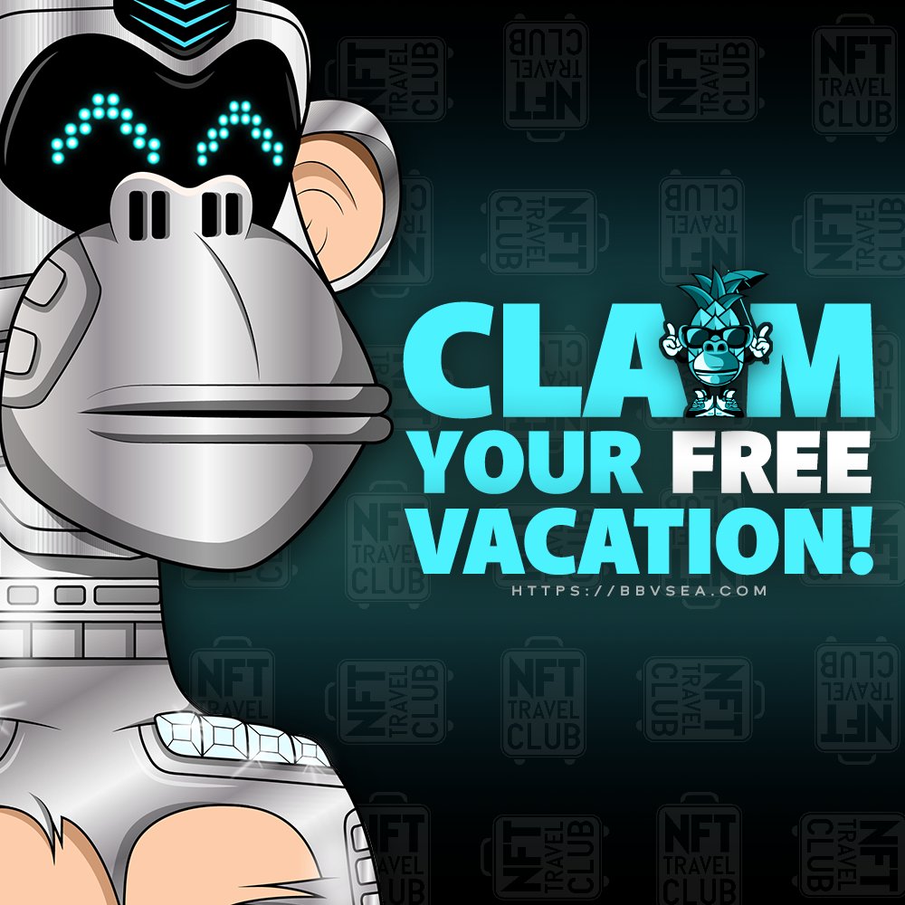 bbvsea's tweet photo. If you own a Beach Bum or an Exotic Ape, you're entitled to a FREE RESORT STAY. Owning the #NFT is enough. Simply visit our portal and claim it today.

See you there!
https://t.co/y6Fqot07H3

#NFT #NFTS #ETH https://t.co/foMp1CtVcW
