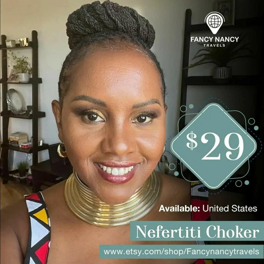 FancyNancyInc's tweet photo. Nefertiti Choker. Available in different colors. USD $29 from https://t.co/uSsxarEroE

💰Price: USD $29
📌Available: United States
🚚 Shipping: 1-3 Business Days, USD $14.49

#FancyNancyTravels #FNTMerch #choker #onlineshopping #SafariStyle #fashionaccessories #christmassale https://t.co/mGizd4bkt5