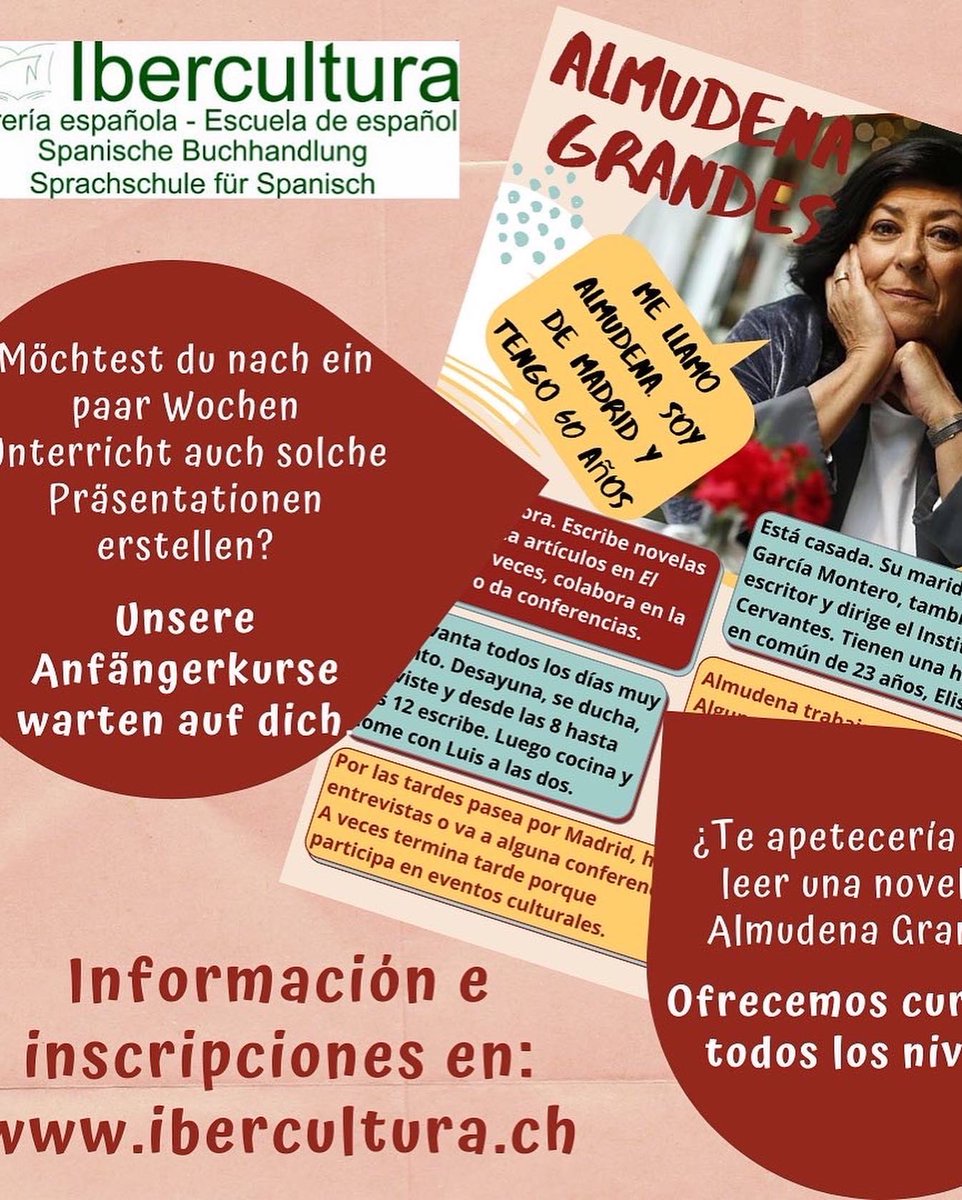 ibercultura's tweet photo. Wenn du Spanisch lernen willst, kannst du dich immer noch für den Anfängerkurs anmelden, der morgen, Dienstag um 20.00 Uhr beginnt. Kleine Gruppen, tolle Atmosphäre! Info: ibercultura@ibercultura.ch Wir freuen uns auf dich! #spanischlernen #anfängerkurs #spanischschule #luzern https://t.co/e7pEj2mlo5