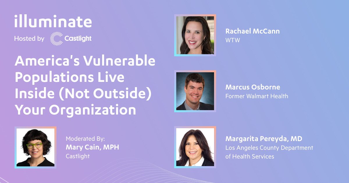 CastlightHealth's tweet photo. More than 1 in 4 commercially-insured individuals face barriers to care driven by #SDoH. At #Illuminate2022, join us for a critical discussion on how employers can better understand and address barriers to care in their workforce: https://t.co/iiyPe8no4t https://t.co/Jx0n5Ek8t6