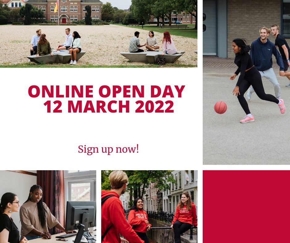 Sign up now for the Online Open Day on the 12th of March! We've planned a fun and varied day full of live webinars, chat sessions, video's and Q&A's with staff and students. For more information about the programme and how to sign up go to: uu.nl/bachelors/en/u…