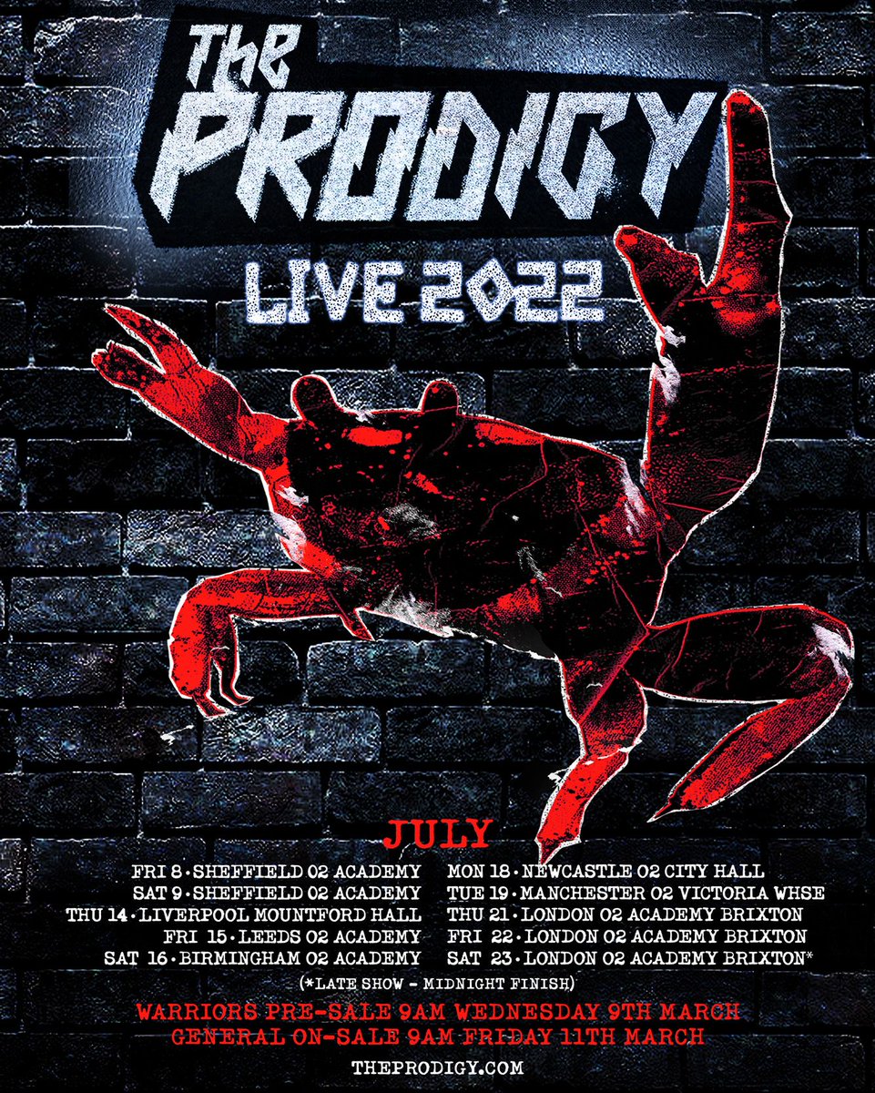 THEY'RE BACK! <a href="/the_prodigy/">The Prodigy</a> will return to UK live stages this July, as they celebrate the 25th anniversary of The Fat Of The Land! Are you ready?! 🐜 

General sale starts this Friday at 9am gigst.rs/prd
