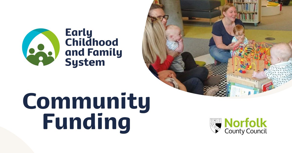 ECFSNorfolk's tweet photo. Are you interested in setting up a group or project in #Norfolk for 0-5 year olds and their parents? @NorfolkCC has a dedicated team that can support you to develop your ideas, access training and apply for funding. To find out more please email ecabs@norfolk.gov.uk
#PJFAL https://t.co/NdFWdG5gil