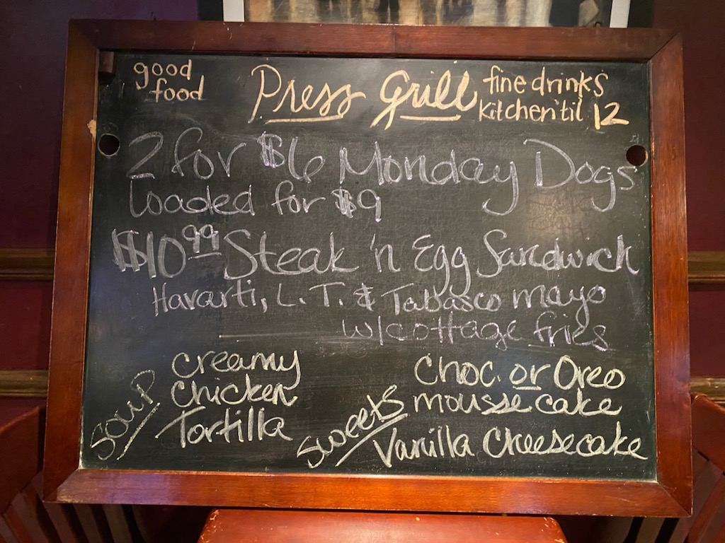 pressgrill's tweet photo. We strongly support your aspirations for good eats..! One example: NATHAN’S ALL-BEEF DOGS and STEAK + EGG SANDWICH are the specials, and we serve from lunchtime ’TIL 12 AM. Bring yourself by to eat, or call 298-1014 and get ADULT BEVS W/ CARRYOUT..! https://t.co/R71lozC0ak