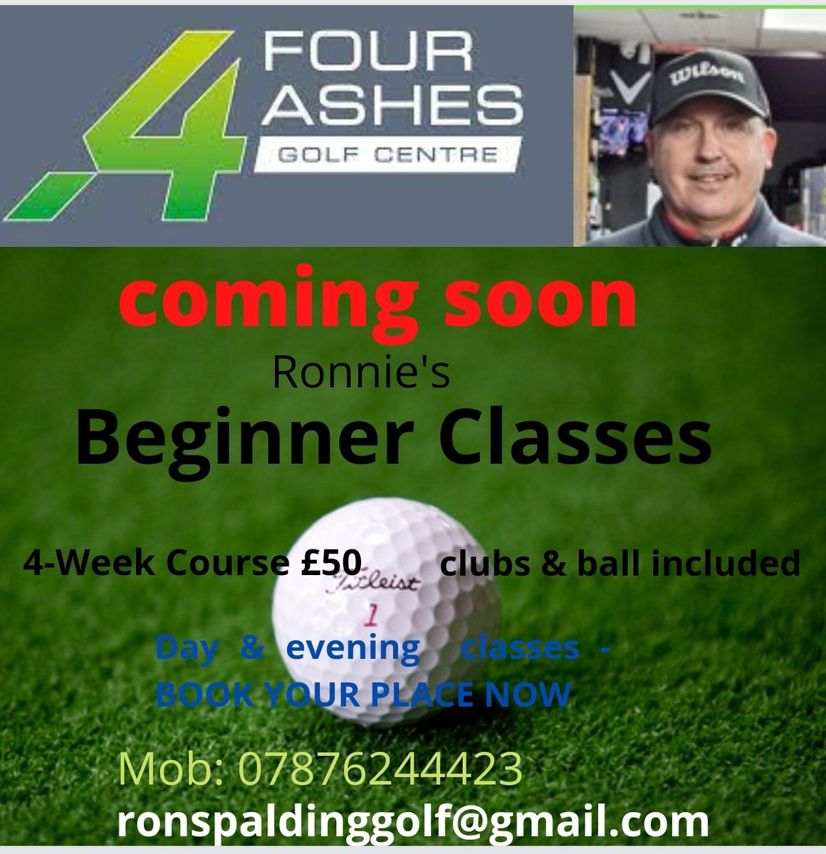 New beginners group classes starting up in April <a href="/FourAshesGolf/">🏌Four Ashes Golf ⛳</a> <a href="/AshesGolf/">Four Ashes Golf Academy</a>  contact to register your interest or to reserve your place,  max group size of 6 with 4x 60 minute lessons , balls and clubs are provided , daytime and evenings available <a href="/clubclassgolf1/">phil lanigan</a> <a href="/DaanyalSpalding/">Daanyal Spalding</a>