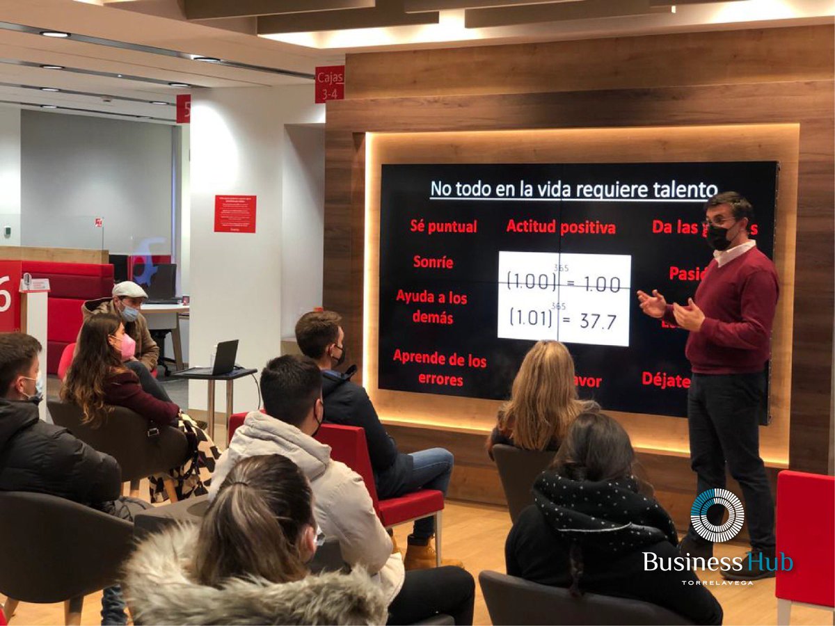BusinessHUBTorr's tweet photo. Imagínate treinta brillantes universitarios interactuando en #Torrelavega con gerentes de empresa…imagínate que el @santander_es cede sus instalaciones para desarrollar ese encuentro.

¿sabes?nosotros a eso le llamamos #futuro…¡y nos encanta! 
@AnaBotin @SantanderUni #Cantabria https://t.co/U6XPzH2ZRf