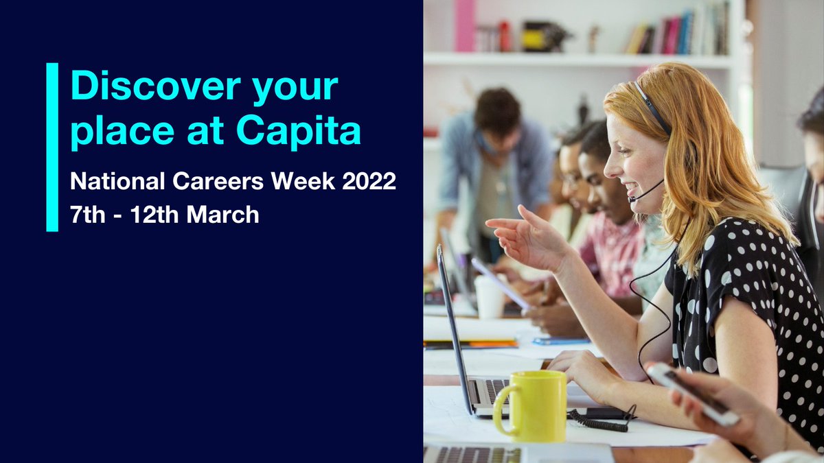 Are you thinking about your first foray into the working world, looking at possible next steps, or maybe considering a career change? Discover your place at Capita bit.ly/3vD46EO #NCW2022 #NationalCareersWeek #Careers #CareersGuidance