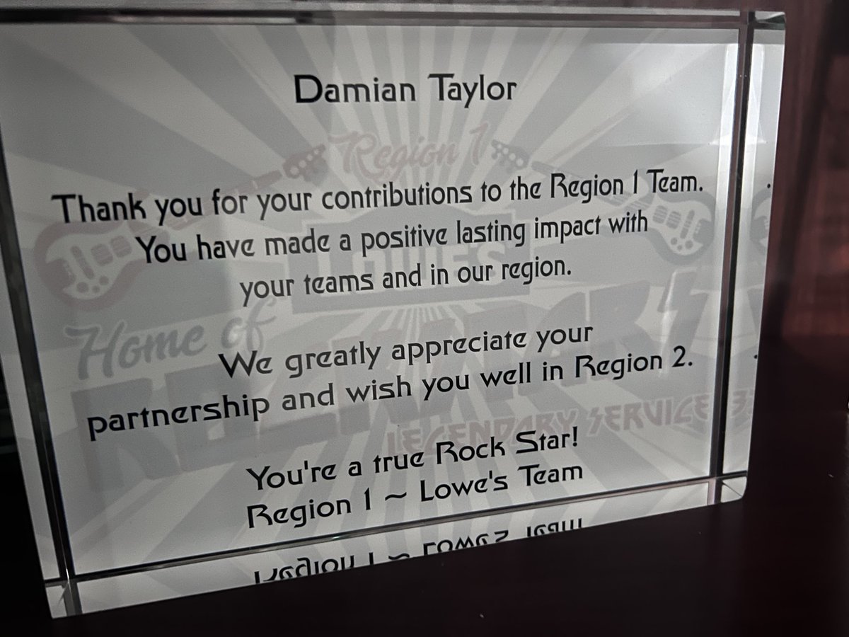 Damian Taylor (@damianftaylor) on Twitter photo What an honor it was to not only work in Region 1, but to be ushered into this great company in Region 1 with <a href="/BenitoKomadina/">Benito.Komadina@Lowes</a> and the Rockstars. You all will forever be family to me. <a href="/BlueBoxR1/">@BlueBoxR1</a> @GotoLowes <a href="/DustinCornell5/">Dustin Cornell</a> <a href="/eric_marler/">Eric Marler</a> <a href="/KeithRedmiles/">Keith Redmiles</a> <a href="/MYoungsonLowes/">Michael Youngson</a> What an honor it was to not only work in Region 1, but to be ushered into this great company in Region 1 with <a href="/BenitoKomadina/">Benito.Komadina@Lowes</a> and the Rockstars. You all will forever be family to me. <a href="/BlueBoxR1/">@BlueBoxR1</a> @GotoLowes <a href="/DustinCornell5/">Dustin Cornell</a> <a href="/eric_marler/">Eric Marler</a> <a href="/KeithRedmiles/">Keith Redmiles</a> <a href="/MYoungsonLowes/">Michael Youngson</a>