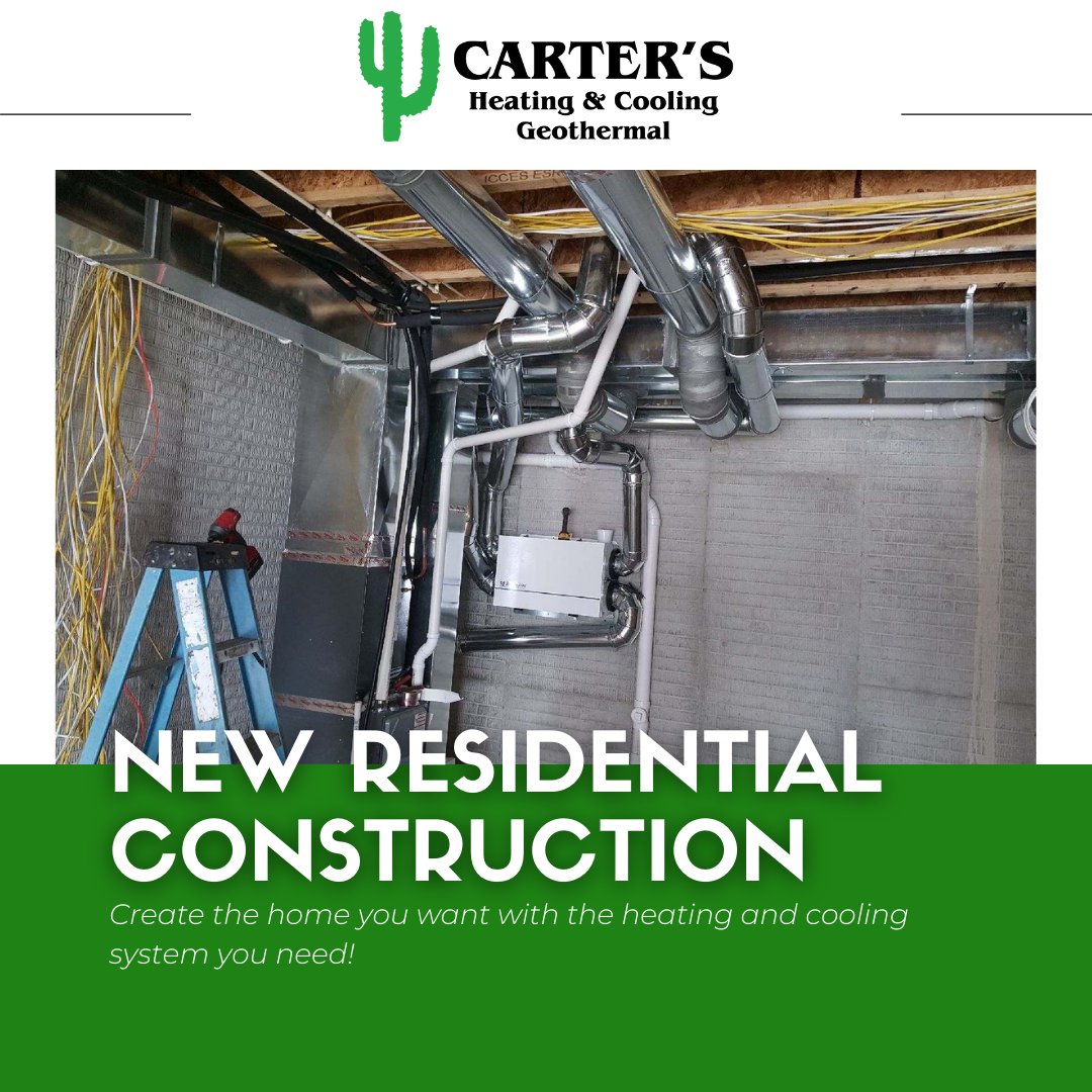 cartershvac's tweet photo. Building new gives you the opportunity to create the house you want with the features you want. Carter's HVAC can help you figure out which heating and cooling system to install in your brand-new home, whether that's geothermal or other energy efficient systems. https://t.co/pujFZdxvw8