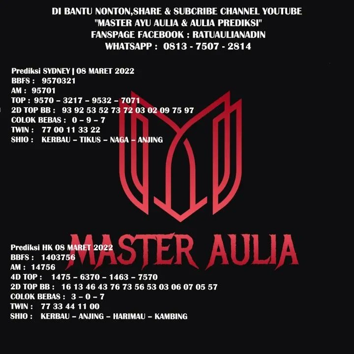 MasterAulia's tweet photo. Link Daftar = link : https://t.co/A8KdXUzCJ4
Whatsapp    = 0813 7507 2814
Telegram    = @Masteraulia
#prediksihongkong #togelhongkongjitu #hongkongmalamini #togelhkhariini 
 #hongkonghariini #prediksitogel #togelonline #togelindonesia 
  #prediksijitu #12shiototo #togelhk https://t.co/wGCCQDn6Xn